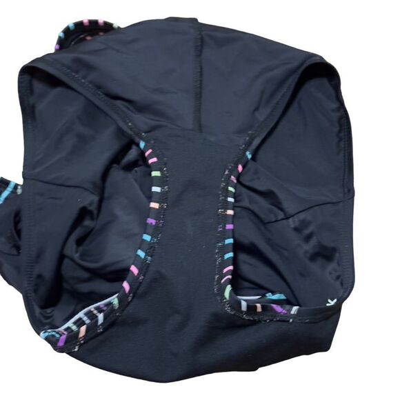 Reebok Swim Colorful Dimension Stripe & Black One-Piece Swimsuit Size 12 - Picture 8 of 13